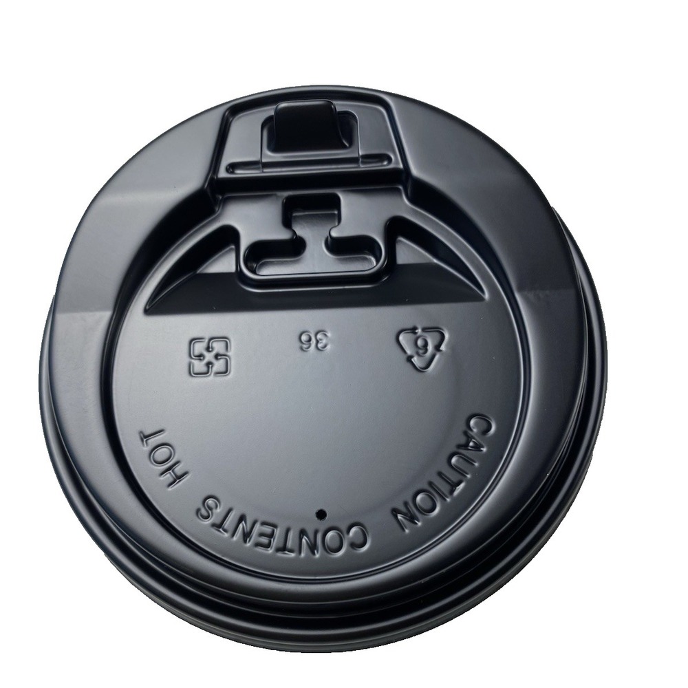 E1020-DLB Empress Dome Lid for 10-20oz Paper Hot Cups Black  700 Pieces